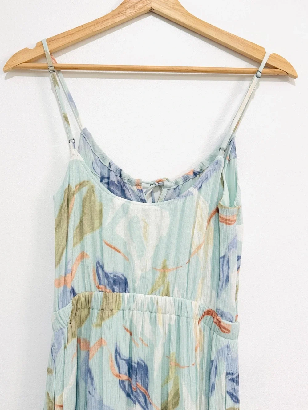 Abercrombie & Fitch NWT Easy Waist Lt Green Tiered MidMaxi Dress Floral Romantic